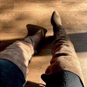 Charlotte Russe Brown Suede Knee-High Boots